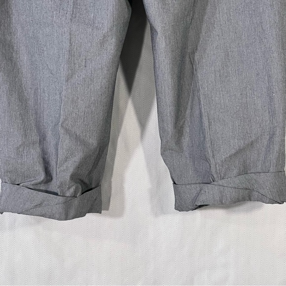Poleci Gray Capris Pants Zipper Front Detailed Cuff Plus Size 14 - Picture 6 of 10
